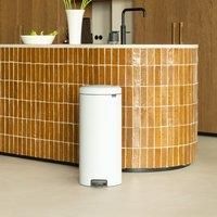 Brabantia 30 Litre Newlcon Pedal Bin - Choice of Neutral / Silver / White.