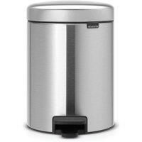 Brabantia 112645 Pedal Bin newIcon with Plastic Inner Bucket, 5 Litre - Matt Steel