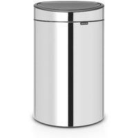 Brabantia Touch Bin with Plastic Inner Bucket, 40 L - Brilliant Steel