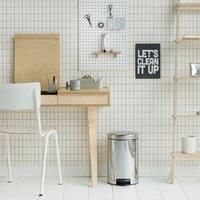 Brabantia Pedal Bin newIcon with Plastic Inner Bucket, 12 Litre - Brilliant Steel