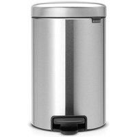 Brabantia newIcon Pedal Bin 12 Litre Plastic Bucket Matt Steel
