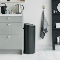 Brabantia Touch Bin Trash Can with Plastic Insert Garbage Bucket Matt Black 40 L