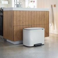 Brabantia Bo Pedal Bin 23 Litre, Steel, White, 11 + 23 L