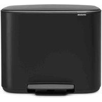 Brabantia Bo Pedal Bin 23 Litre, Steel, Matt Black, 11 + 23 L