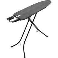 Brabantia Size A Ironing Board (110 x 30cm) 7 Height Options, Adjustable Steam Iron Rest Holder (Denim Black) Non-Slip Feet, Anti-Collapse Child Locks