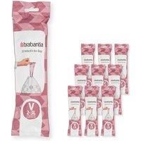 Brabantia 137686 PerfectFit Bin Liners Multipack (Size V/2-3 Litre) Thick Plastic Trash Bags with Tie Tape Drawstring Handles (200 Bags), White