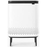 Brabantia Bo Laundry Bin, 2 x 45L with Plastic Lid - White