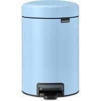 Brabantia - NewIcon Pedal Bin 3L - Small Waste Bin for Bathroom or Toilet - Soft Closing Lid - Light Pedal Operation - with Removable Inner Bucket - Non-Slip Base - Dreamy Blue - 17 x 24 x 26 cm