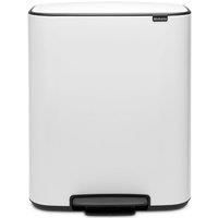 Brabantia Bo Steel 60 Litre Step On Rubbish Bin Brabantia Colour: White  - Size: 14cm H X 38cm W X 49cm D