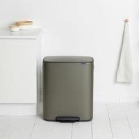 Brabantia Pedal Bin, Steel, Platinum, Large (60L)