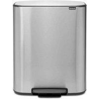 Brabantia Recycling Pedal Bin, Matt Steel Fingerprint Proof, Large (2x30L)