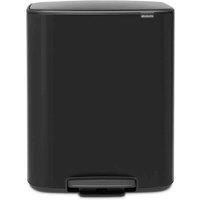 Brabantia Bo Pedal Stainless Steel 60 Litre Step On Multi-Compartments Rubbish & Recycling Bin Brabantia Colour: Matt Black  - Matt Black - Size: Extra Large
