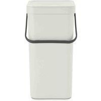 Brabantia - Sort & Go Waste Bin 16L - Medium Recycling Bin - Stay Open Lid - Carry Handle - Easy to Clean - for Under Kitchen or Wall-Mounted - Compost Bin - Jade Green - 22 x 28 x 40 cm