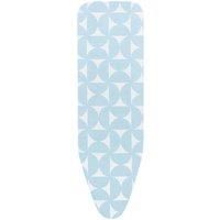 Brabantia - Ironing Board Cover A - 110 x 30 cm - Complete Set of 100% Cotton Cover & Durable 8 mm Foam Layer - for Irons & Steam Irons - Washable - with Cord Binder & Stretch-System - Fresh Breeze