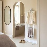 Brabantia - Linn Dressboy - Multi Purpose Clothes Stand - Hanging, Airing, or Drying - with Hook for Hanging - Compact Clothes Airer - Rail for Clothing or Towels - Home Accessory - White
