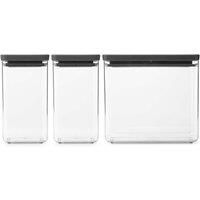 Brabantia Tasty Stackable Canister Set Of 3 - Dark Grey