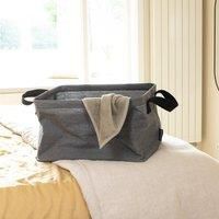 Brabantia - Foldable Laundry Basket 35L - Water Resistant Hamper for Wet & Dry Laundry - Storage Basket for Clothes and Linen - Soft Handles - Garment Washing - Home Accessory - Pepper Black