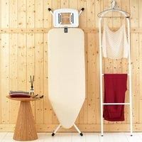Brabantia Ironing Board C, 124x45cm - Ecru | 100% Fairtrade Cotton | Stable & Large Ironing Board | Foldable with Adjustable Height & Solid Steam Iron Rest | Fairtrade & C2C Certified