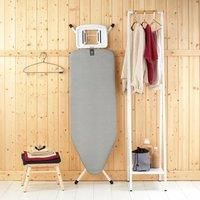 Brabantia Ironing Board C, 124x45cm - Metallised | 100% Fairtrade Cotton | Stable & Large Ironing Board | Foldable with Adjustable Height & Solid Steam Iron Rest | Fairtrade & C2C Certified