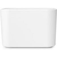 Brabantia - Mindset Bathroom Waste Caddy - Ideal for Small Waste - Removable Swing Lid - Easy to Clean - Non Scratching - Corrosion Resistant - White - 8.5 x 15 x 9.8 cm