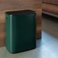 Brabantia Bo Touch Bin - 1 x 60 Litre Inner Bucket (Pine Green) Waste/Recycling Kitchen Bin with Removable Compartment + Free Bin Bags