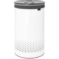 Brabantia 60 Litre Steel Laundry Bin with Cotton Laundry Bag - White & Black