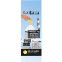 Brabantia PerfectFit Bin Liners (Size A/3 Litre) High Quality Thick Plastic Trash Bags with Tie Tape Drawstring Handles (20 Bags)