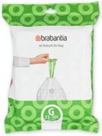Brabantia Bin Liners, Size G, 23-30 L - 40 Bags