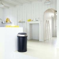 Brabantia 60L Touch Top Metal Bin Brabantia Colour: Matt Black / Matt Steel  - Matt Black / Matt Steel - Size: Extra Large