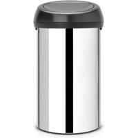 Brabantia Touch Bin, 60 L - Brilliant Steel with Matt Black Lid & Vileda Brush Set