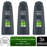 Dove Men + Care Fresh Clean 2 in 1 Shampoo and Conditioner 400 ml