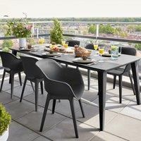 Keter Allibert Lima 160 Outdoor Garden Furniture Dining Table, Graphite, 6-Seater