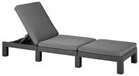 Keter Daytona Rattan Effect Garden Recliner Sun Lounger Bed - Graphite