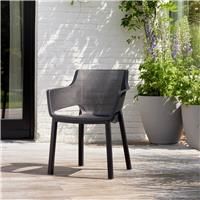 Keter Elisa Set of 6 Plastic Garden Chairs - Graphite
