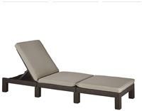 Allibert by Keter Daytona Deluxe Outdoor Garden Sun lounger - Brown with Taupe Cushion