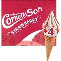 Cornetto Soft Ice Cream Cones Strawberry 4x 140 ml