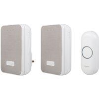 Byron Twin Wireless Plug In Doorbell Set DBY-22324UK 150m 16 Melody, Light Up