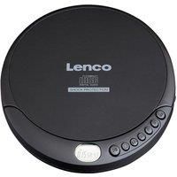 Lenco CD-200 Discman CD Player with LCD Display - Battery and Mains Function - Audio Book Function - Includes Stereo Headphones - H USB Charging Cable - Black with Anti-Shock