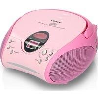 Lenco SCD-24 Portable Stereo Boombox with CD Player & FM Radio – Pink