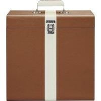 LENCO Classic Phono TTA-301BNWH Vinyl Storage Case - Brown & White, White,Brown