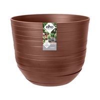 Elho Fuente Rings 30cm Round Plastic Indoor & Outdoor Plant Pot - Rusty Brown