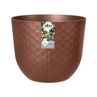 Elho Fuente Grains 30cm Round Plastic Indoor & Outdoor Plant Pot - Rusty Brown