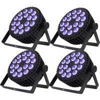 SHEHDS 4PCS Aluminum Alloy LED Flat Par 18x12W RGBW/18x18W RGBWA+UV LED Lighting DMX512 Disco