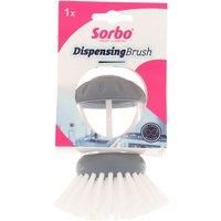 Sorbo Quick and Easy Round Dispensing Dish Brush, Pot Brush, Comfort Grip, Strong and Durable, Everyday Essential Item, Assorted Colours