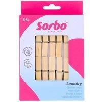 Sorbo Pack of 36 Wooden Laundry Pegs
