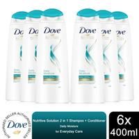 Dove Daily Moisture 2 In 1 Shampoo And Conditioner 400Ml X 3