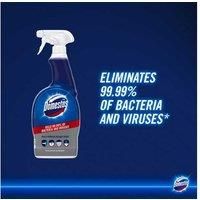 Domestos Bleach Multi-Purpose Cleaner Spray eliminates 99.99% of all bacteria and viruses disinfectant for hygienically clean surfaces, 700ml