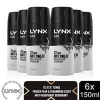 LYNX BLACK DEODORANT ANTIPERSPIRANT  150 ML X 6