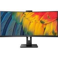 PHILIPS 34B1U5600CH - 34 Inch WQHD Curved Monitor, 120Hz, VA, 4ms, WebCam, KVM, MultiView, RJ-45 to USB-C, height Adjust (3440 x 1440 @ 120Hz, HDMI 2.0 / DP 1.4 / USB-C PD 100W)