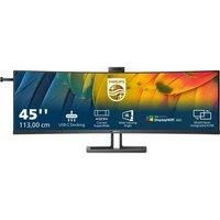 PHILIPS 32:9 SuperWide curved monitor with USB-C - 6000 series 45" 5120 x 1440 (Dual QHD) with a pop-up webcam